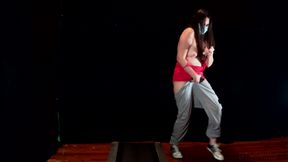 TREADMILL BLOOPERS! Hairy Italian MILF kicked out of gym for going COMMANDO with constant falling pants & blouse : 4K HD
