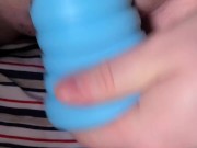 Chubby FTM's Hard Clit Sticks Out While Stroking