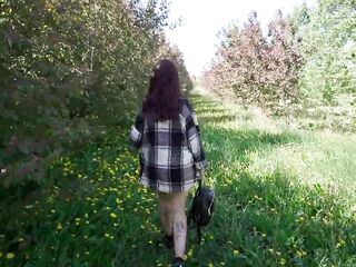 Outdoor Joy with Nerdy Beauty in Glasses
