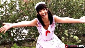 Kotomi Asakura teases in a sexy maid outfit and turns up the heat