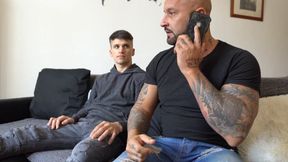 Dad spankes boy's firm ass