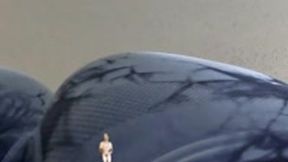 Tiny Tries to Outrun Giantess in Tight White Shorts4k