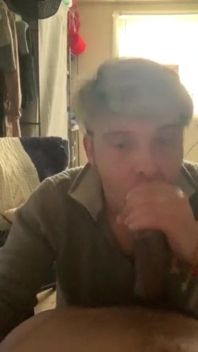 Throating my pals fat good-sized ebony manstick!