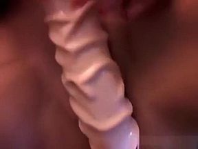 Gorgeous mature blonde in high heels fucks a huge dildo