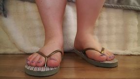 #7 Brown flip flops