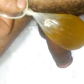 I and filled a used condom with my naughty piss