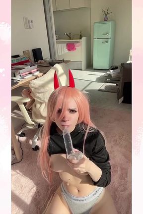 Chainsawman Power Plays with Her Pussy for the First Time