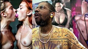 beautiful petite tan tit girls double sided dildo deepthroating, ai generated