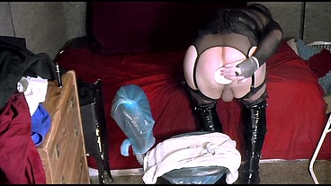 Hot Transgender Slut Takes Huge Anal Plug All the Way!