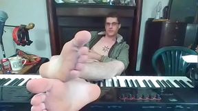 Daniel Hagen puts his feet up after a long day.