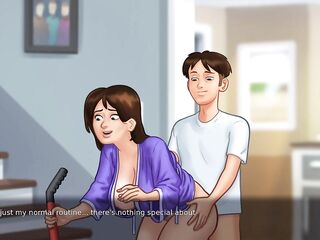 Summertime Saga - Breasty Abode mother I'd like to fuck gets bent over in the hallway and screwed by a biggest wang