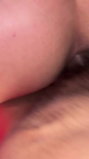 What a Delicious Open Pussy Bidder Caressing My Curved Cock
