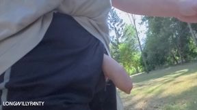 Uncut cock flopping around in public flashing dare.