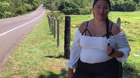 sexo publico por dinero chica se deja follar en una carretera