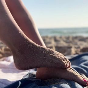 Naked on a Nudist Beach &amp; Paying With My Feet - allfootsiefans