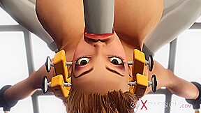 Hard sex in the sci-fi lab! Hot blonde in restraints gets fucked by an alien