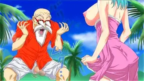 Bulma Teases Master Roshi with Sensual Massage in Steamy Dragon Ball Encounter