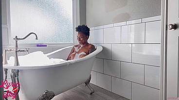 Ebony Babe Lyric Sky Self Care wet and wild Claw foot tub
