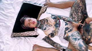 UrAlexis orgasm on hard dick with vibrator wearing school uniform