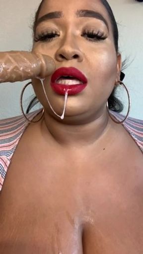 Sloppy dildo suckingÂ