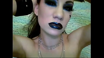 Simone sexy shiny black lipstick fetish