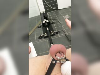 Sissy is squirting from magic wand and fuckmachine