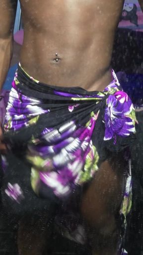 Young black guy shows his sexy body