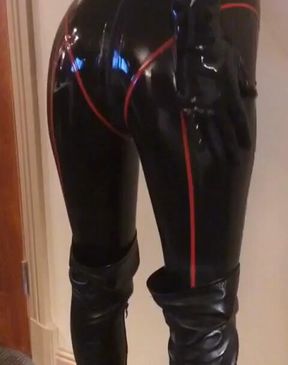 Latex leggings and lube