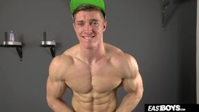 ”Handsome straight muscle boy wanks his huge dick”