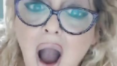 Busty 50 Year old Woman Opens Mouth and Tells you to Cum