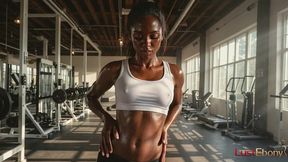 sex in the gym with a black girl with small curves [ai]