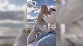Cute Slim Blonde Pleases Her BF With the Best Blowjob In the Most Romantic Picturesque Place