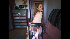 Sexy Step Sister Asks For Help Taking Erotic Photos For Her Boyfriend