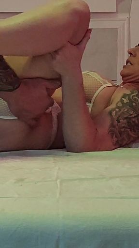 PAWG MILF gives oiley handjob massage with ass play and fucked after!   Clip 3