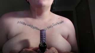 BBW babe sensually smokes a bong &amp; does ASMR to blow your mind