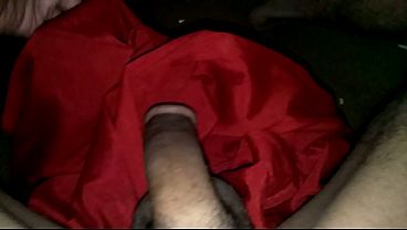 Horny sexy Indian bisexual gay shemale masturbation sex with red silk satin