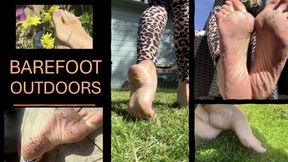 DIRTY SOLES Barefoot outdoors getting grassy and muddy in the sun