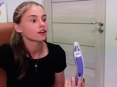 Curly Blonde Teen Records Solo Dildo Masturbation More at