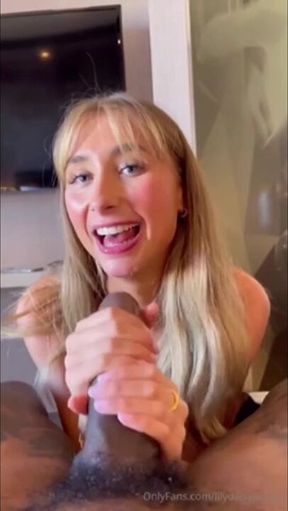 Blonde vixen craves massive power in a steamy personal tape