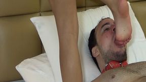 FOOT DOMINATION AND FOOT GAGGING RUBY WOOD AND MALE SLAVE LITTLE MOUSE