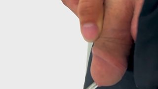 Slow motion pov closeup big dick masturbation by gay daddy