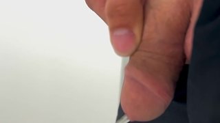 Slow motion pov closeup big dick masturbation by gay daddy
