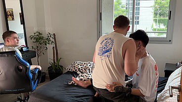 Tight Anal Riding on Huge Step-Bro's Cock while Cuckold Spies on Us [4k Threesome]