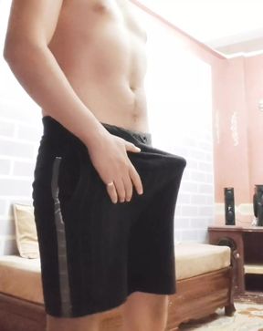 Algerian Boy jerking his big dick until he cum