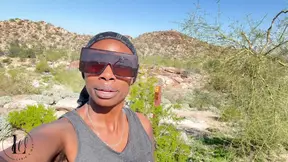 Hot ebony MILF gives rides and shows off huge tits