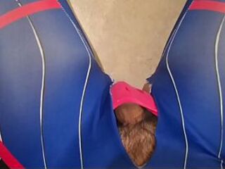 Large Rod Tgirl in Dva Cosplay and pink Belt Jerking Off and Spunk flow after Anal Masturbation with Large Sex-toy and Booty Plug