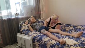 Mother-in-law sucks my dick until I cum in her mouth with hot thick cum