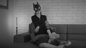 Cynthia Petite 22yo Woman - Burglar Get Caught But She Won - Black And White Clip - UHD 3840x2160 - 4K