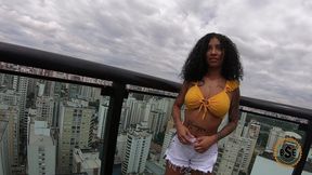 petite brazilian baddie banged in the ass on the penthouse balcony