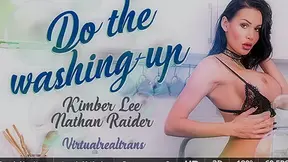 Kimber Lee,Nathan Raider in Do the washing-up - SexLikeReal Shemale